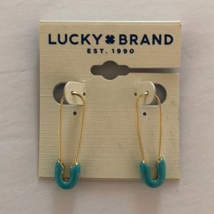 Lucky 🍀 Brand gold turquoise paper clip earrings